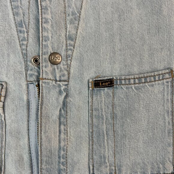 NEW Lee Union Alls Denim Coveralls Utility Jumpsuit Light Wash Sz S - Picture 6 of 16
